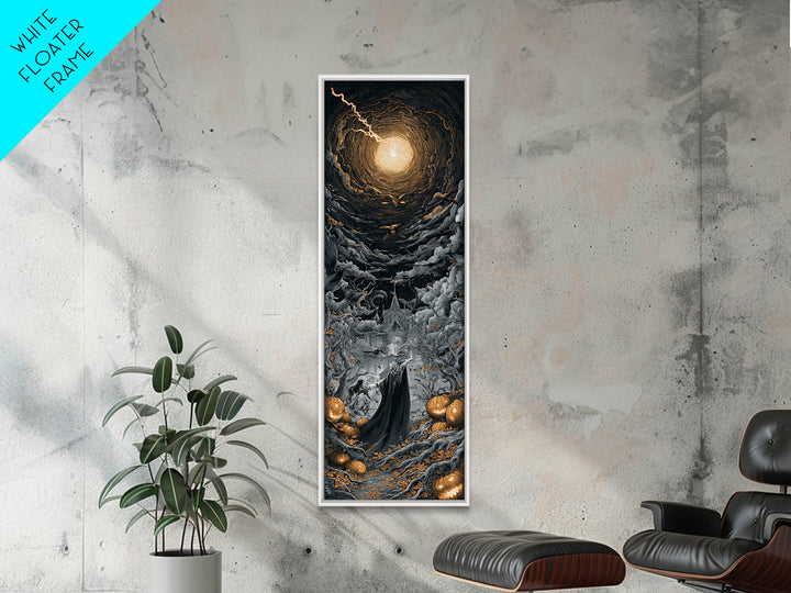 The Halloween Storm, Tall Narrow Wall Art, Dark Halloween Decor, Canvas Print, Halloween Wall Decor, Gothic Home Decor