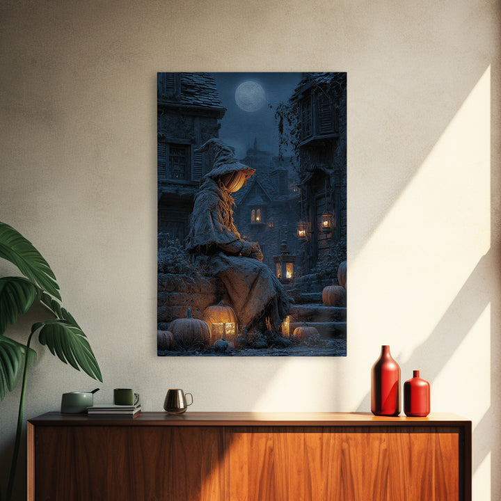The First Frost Awakening, Vertical Wall Art, Gothic Horror Wall Art, Framed Canvas Print, Halloween Wall Decor, Gothic Home Decor