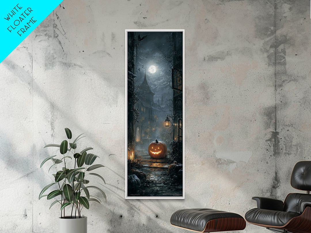 The First Frost Awakening, Tall Narrow Wall Art, Gothic Horror Wall Art, Framed Canvas Print, Halloween Wall Decor, Gothic Home Decor