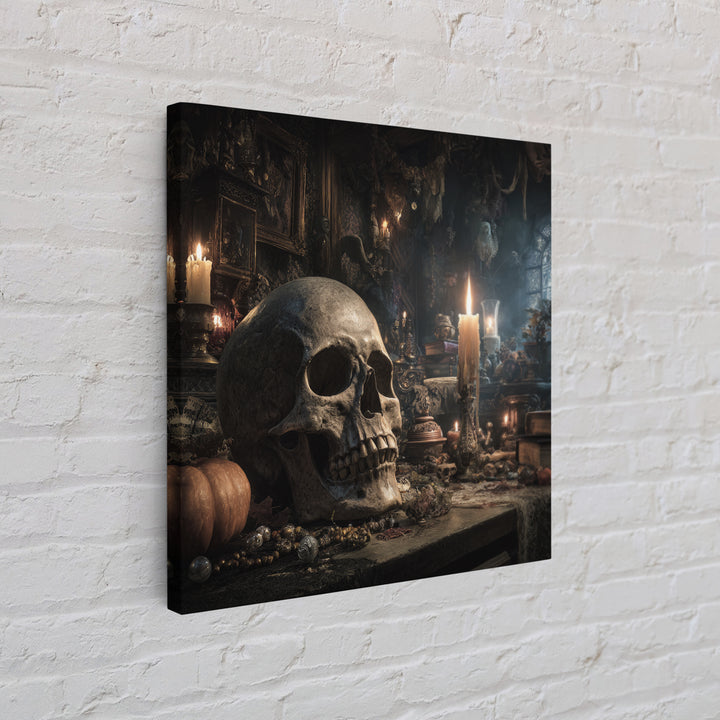 The Talking Skull, Square Wall Art, Spooky Home Decor, Canvas Print, Halloween Wall Decor, Gothic Home Decor, Halloween Decor
