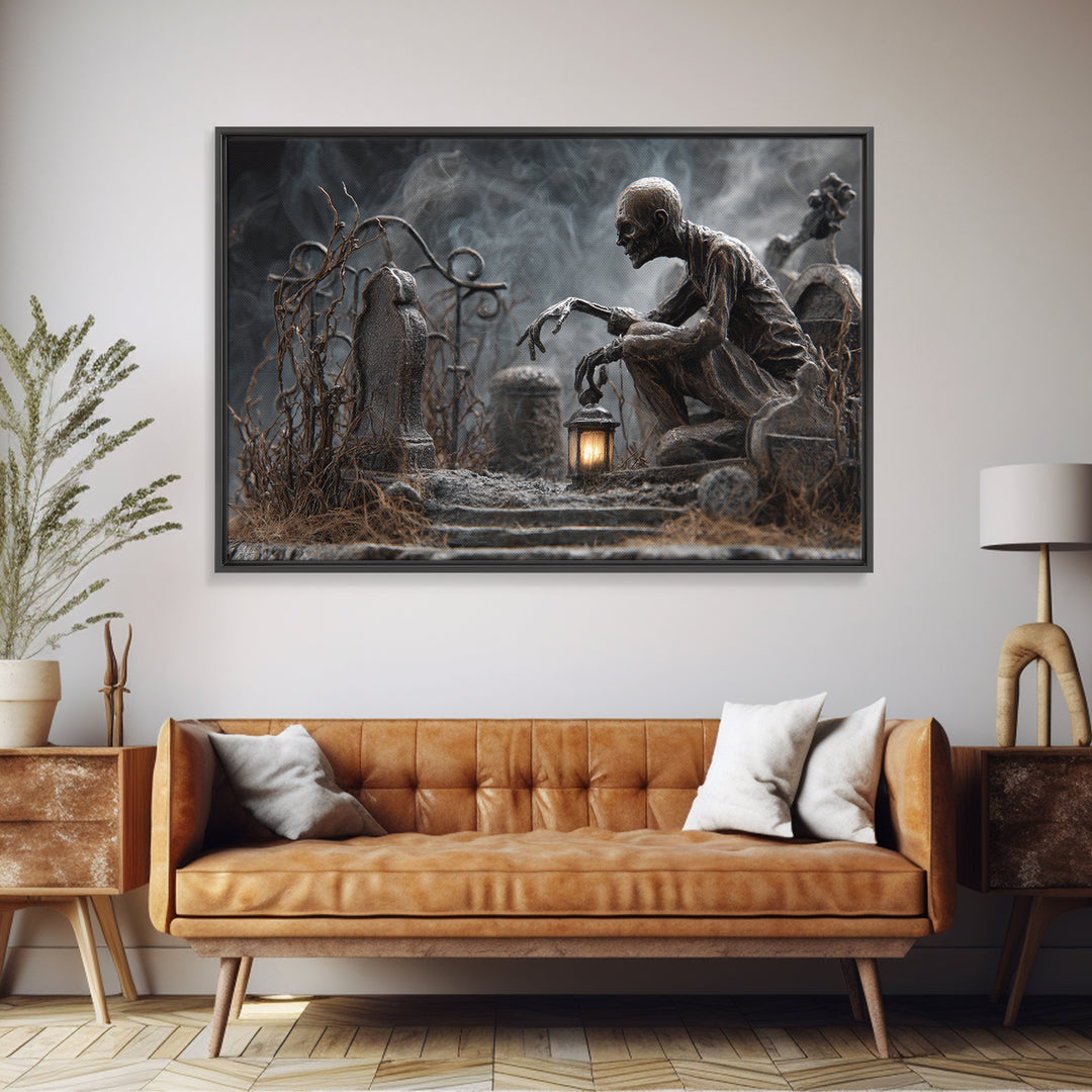 The Black Wax Candle, Landscape Wall Art, Dark Halloween Decor, Canvas Print, Halloween Wall Decor, Gothic Home Decor, Macabre Wall Art