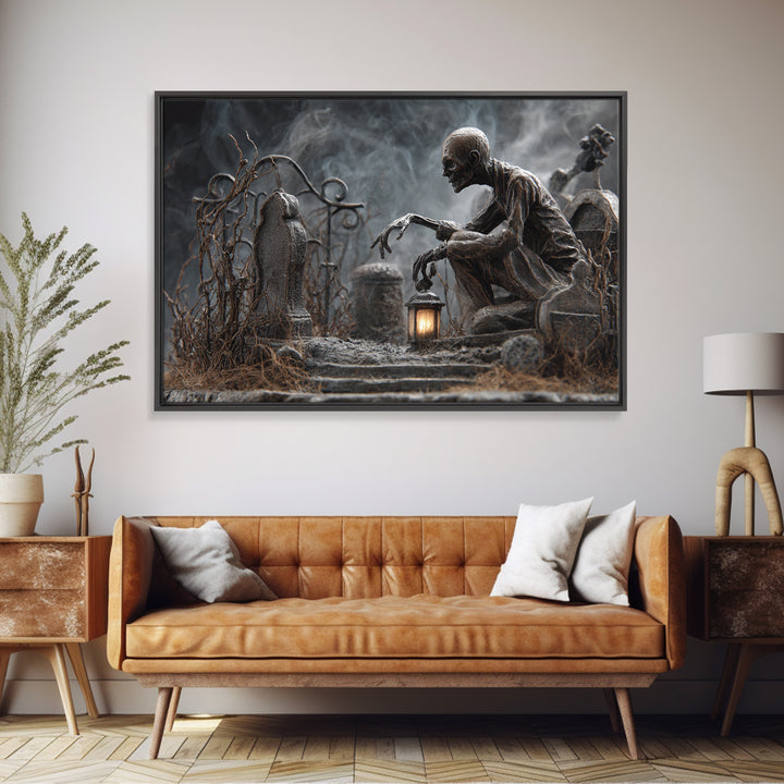 The Black Wax Candle, Landscape Wall Art, Dark Halloween Decor, Canvas Print, Halloween Wall Decor, Gothic Home Decor, Macabre Wall Art
