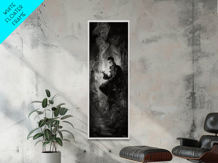 The Black Wax Candle, Tall Narrow Wall Art, Dark Fantasy Wall Art, Canvas Print, Halloween Wall Decor, Gothic Home Decor, Dark Fantasy Art