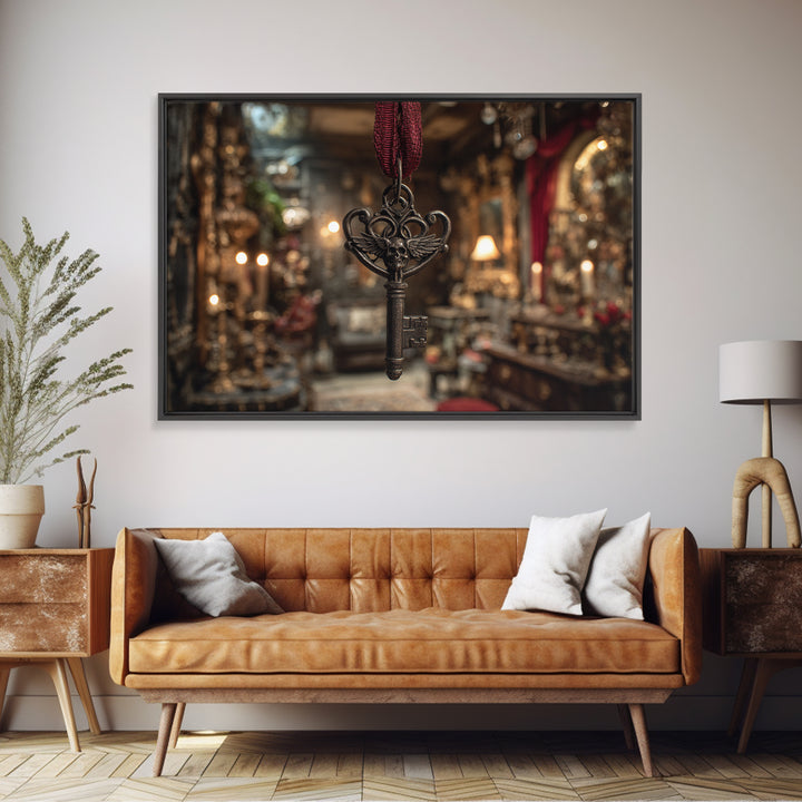 The Coffin Key, Landscape Wall Art, Gothic Horror Wall Art, Framed Canvas Print, Halloween Wall Decor, Gothic Home Decor