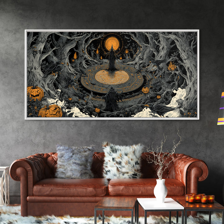 The Antique Spirit Board, Wide Panoramic Art, Dark Fantasy Wall Art, Canvas Print, Halloween Wall Decor, Gothic Home Decor, Macabre Wall Art