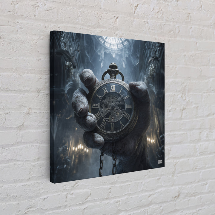The Cursed Pocket Watch, Square Wall Art, Dark Halloween Decor, Canvas Print, Halloween Wall Decor, Gothic Home Decor