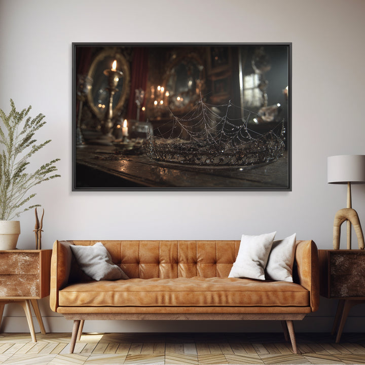 The Spiderweb Crown, Landscape Wall Art, Spooky Home Decor, Canvas Print, Halloween Wall Decor, Gothic Home Decor, Statement Wall Art