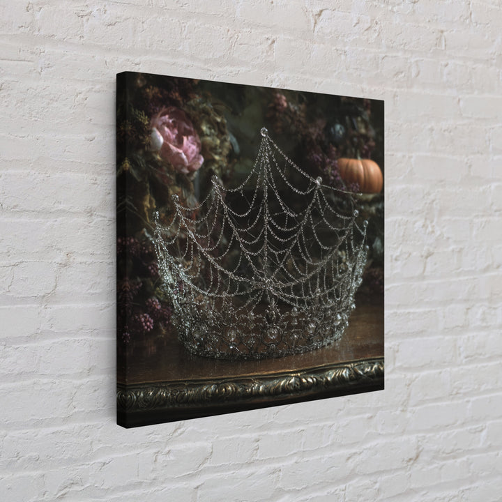The Spiderweb Crown, Square Wall Art, Dark Halloween Decor, Canvas Print, Halloween Wall Decor, Gothic Home Decor, Spooky Wall Decor