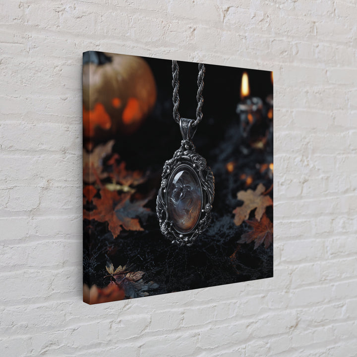 The Moonstone Amulet, Square Wall Art, Spooky Home Decor, Canvas Print, Halloween Wall Decor, Gothic Home Decor, Spooky Wall Decor