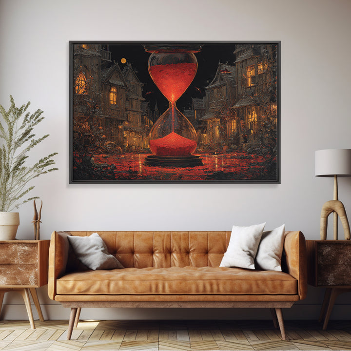 The Crimson Hourglass, Landscape Wall Art, Spooky Home Decor, Canvas Print, Halloween Wall Decor, Gothic Home Decor, Horror Wall Art