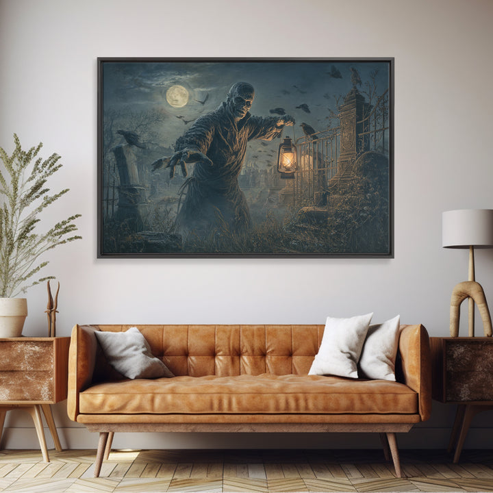 The Haunted Portrait, Landscape Wall Art, Dark Halloween Decor, Canvas Print, Halloween Wall Decor, Gothic Home Decor