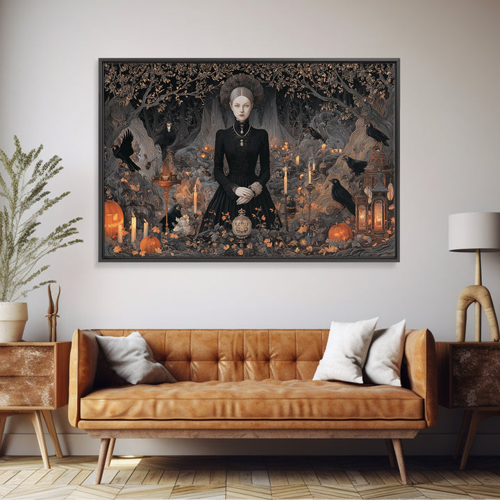 Victorian Mourning Halloween, Landscape Wall Art, Dark Halloween Decor, Canvas Print, Halloween Wall Decor, Gothic Home Decor