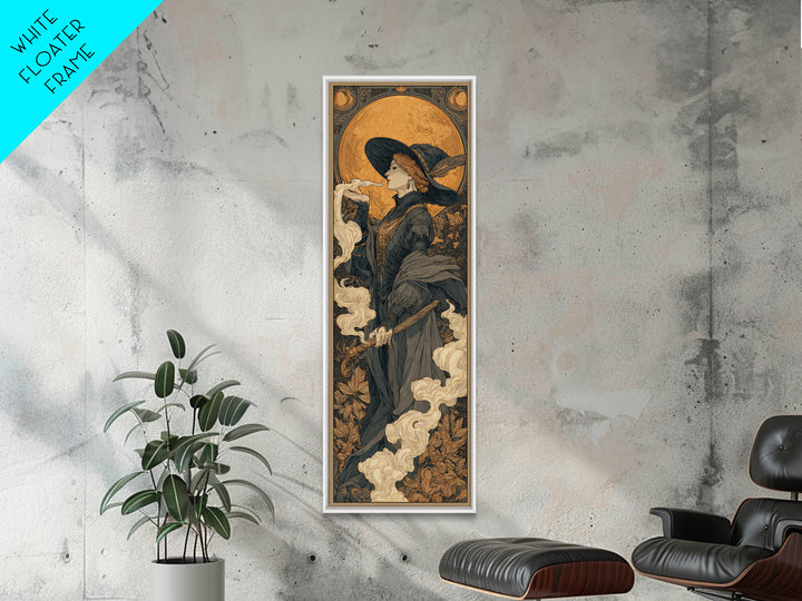 Art Nouveau Witchcraft, Tall Narrow Wall Art, Dark Fantasy Wall Art, Canvas Print, Halloween Wall Decor, Gothic Home Decor, Dark Fantasy Art