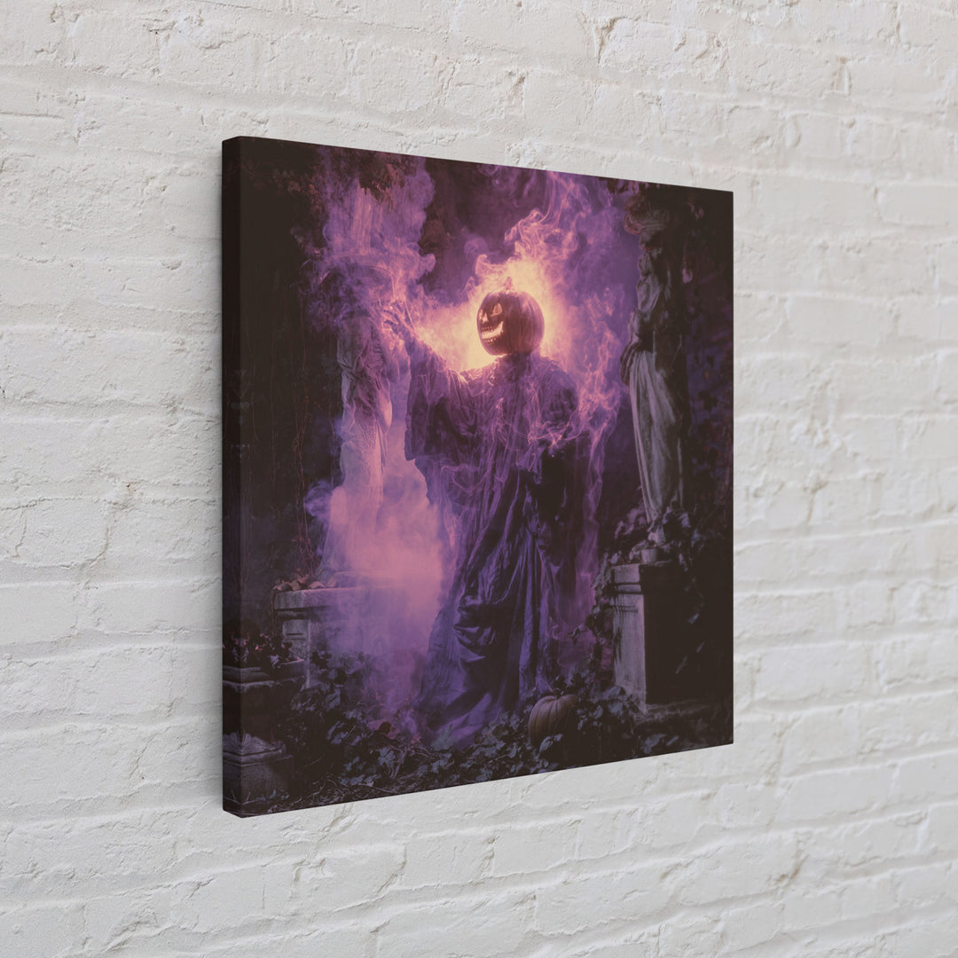 1980s Neon Horror, Square Wall Art, Dark Fantasy Wall Art, Canvas Print, Halloween Wall Decor, Gothic Home Decor, Collectible Wall Decor