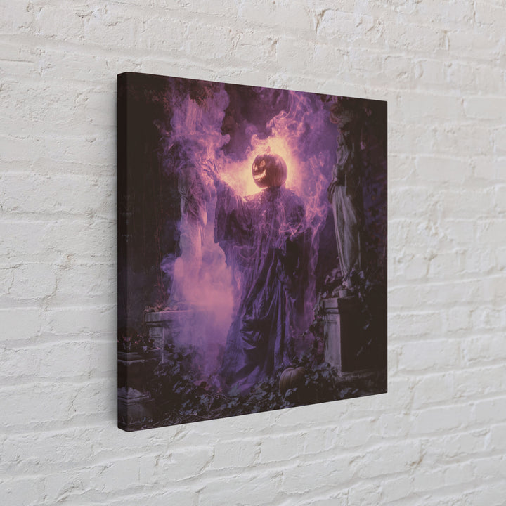 1980s Neon Horror, Square Wall Art, Dark Fantasy Wall Art, Canvas Print, Halloween Wall Decor, Gothic Home Decor, Collectible Wall Decor
