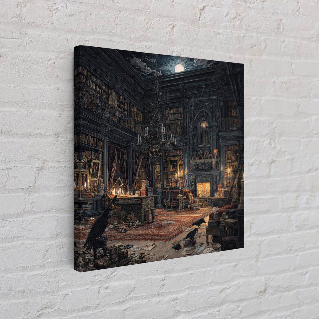 Dark Academia Halloween, Square Wall Art, Dark Halloween Decor, Canvas Print, Halloween Wall Decor, Gothic Home Decor, Statement Wall Art
