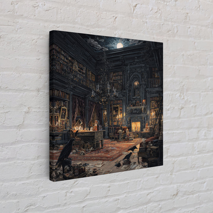 Dark Academia Halloween, Square Wall Art, Dark Halloween Decor, Canvas Print, Halloween Wall Decor, Gothic Home Decor, Statement Wall Art