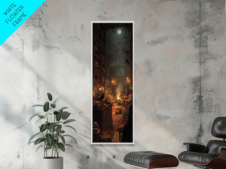 Dark Academia Halloween, Tall Narrow Wall Art, Dark Fantasy Wall Art, Canvas Print, Halloween Wall Decor, Gothic Home Decor, Halloween Decor
