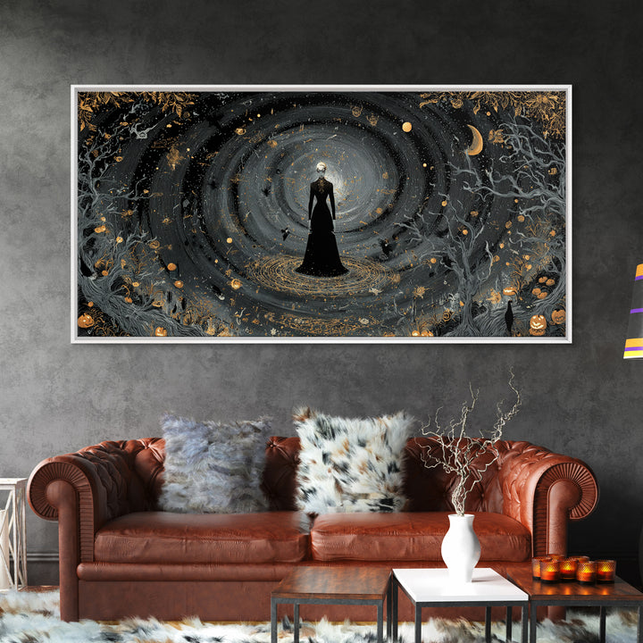Celestial Witchcraft, Wide Panoramic Art, Dark Halloween Decor, Canvas Print, Halloween Wall Decor, Gothic Home Decor, Halloween Wall Art