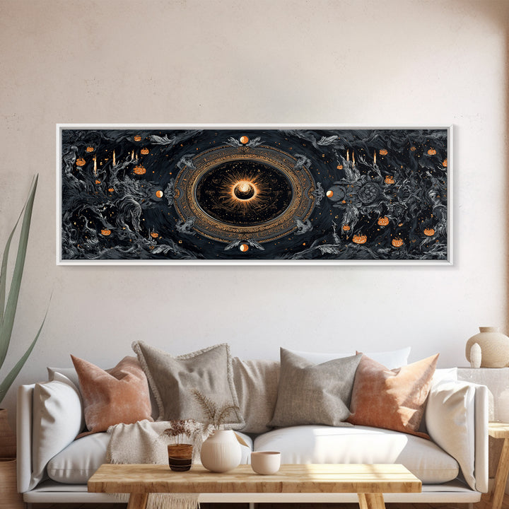 Celestial Witchcraft, Extra Wide Wall Art, Dark Halloween Decor, Canvas Print, Halloween Wall Decor, Gothic Home Decor, Seasonal Home Decor