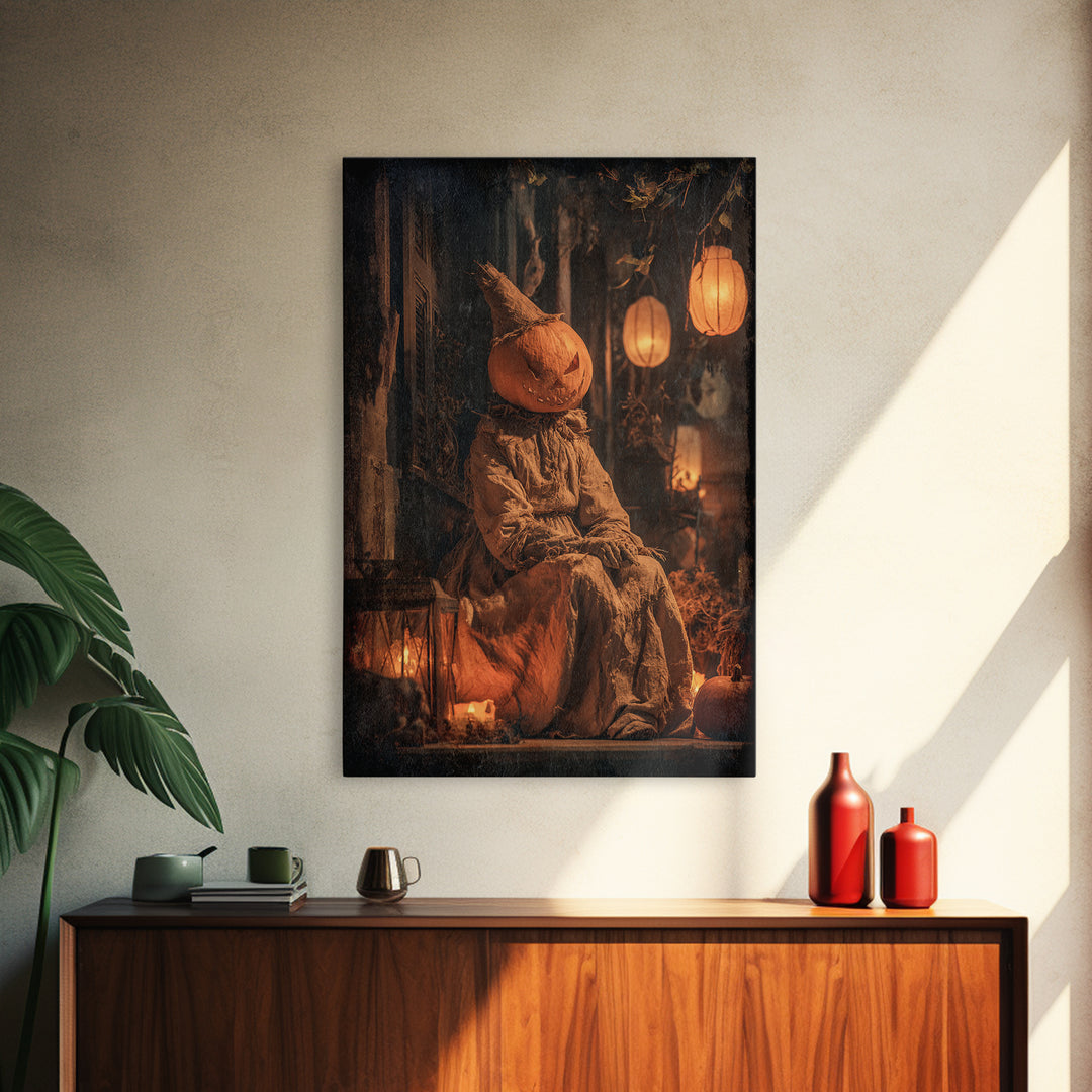 Occult Harvest Festival, Vertical Wall Art, Spooky Home Decor, Canvas Print, Halloween Wall Decor, Gothic Home Decor, Dark Fantasy Art