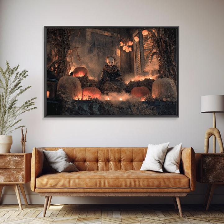 Occult Harvest Festival, Landscape Wall Art, Gothic Horror Wall Art, Framed Canvas Print, Halloween Wall Decor, Gothic Home Decor
