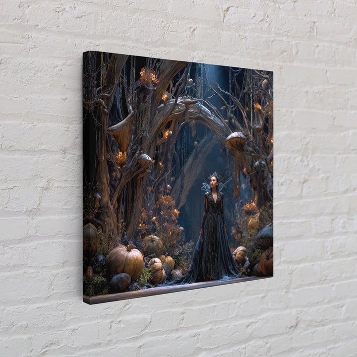 Enchanted Woodland Halloween, Square Wall Art, Dark Halloween Decor, Canvas Print, Halloween Wall Decor, Gothic Home Decor