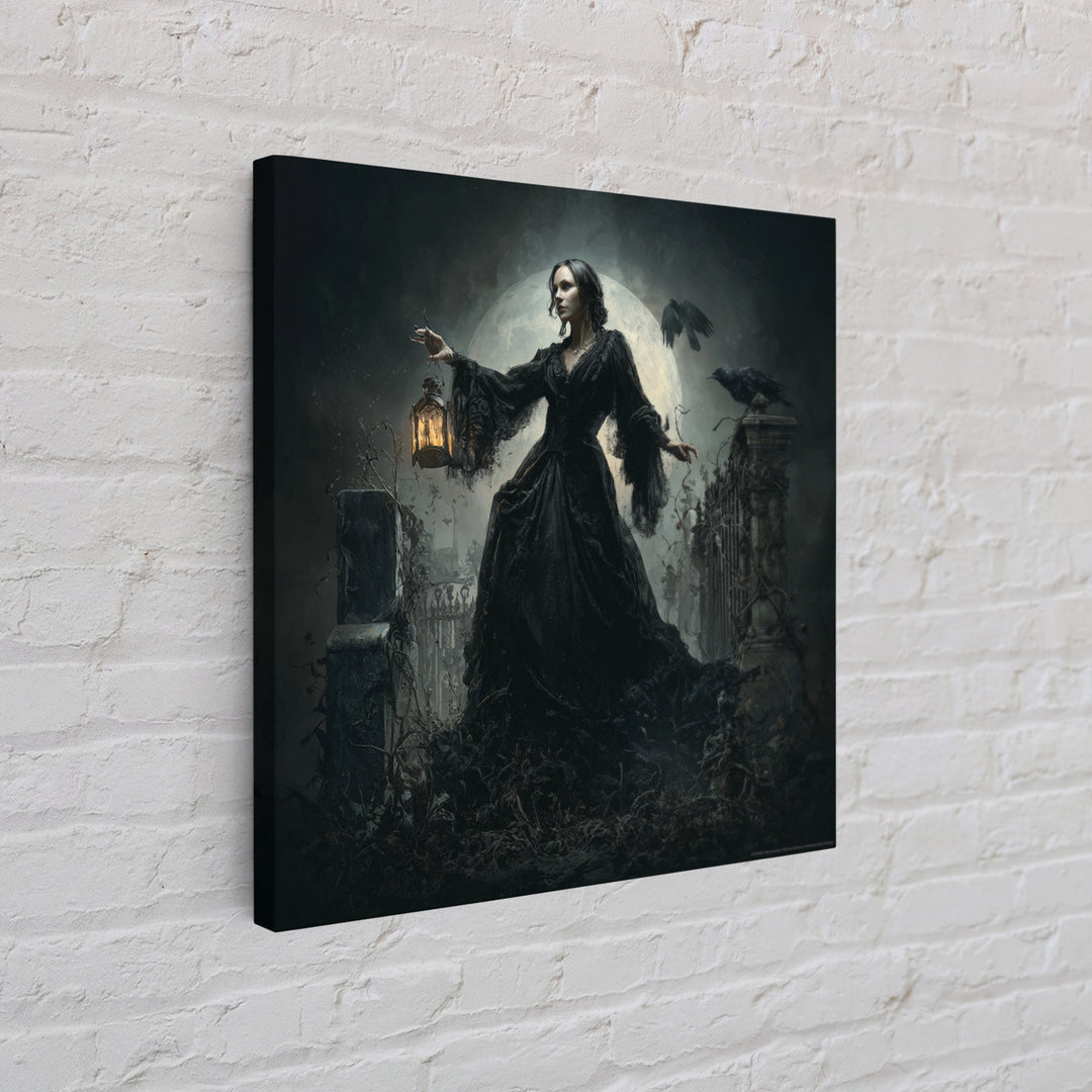 Gothic Romance, Square Wall Art, Macabre Wall Art, Framed Canvas Print, Halloween Wall Decor, Gothic Home Decor, Seasonal Home Decor