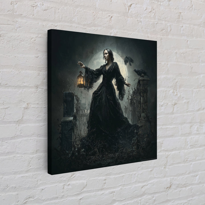Gothic Romance, Square Wall Art, Macabre Wall Art, Framed Canvas Print, Halloween Wall Decor, Gothic Home Decor, Seasonal Home Decor