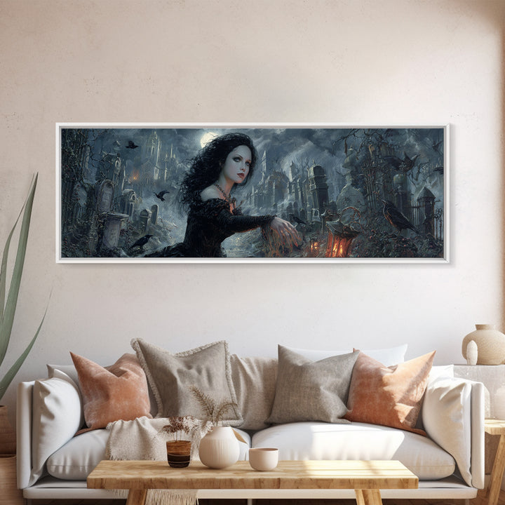Gothic Romance, Extra Wide Wall Art, Dark Halloween Decor, Canvas Print, Halloween Wall Decor, Gothic Home Decor, Collectible Wall Decor