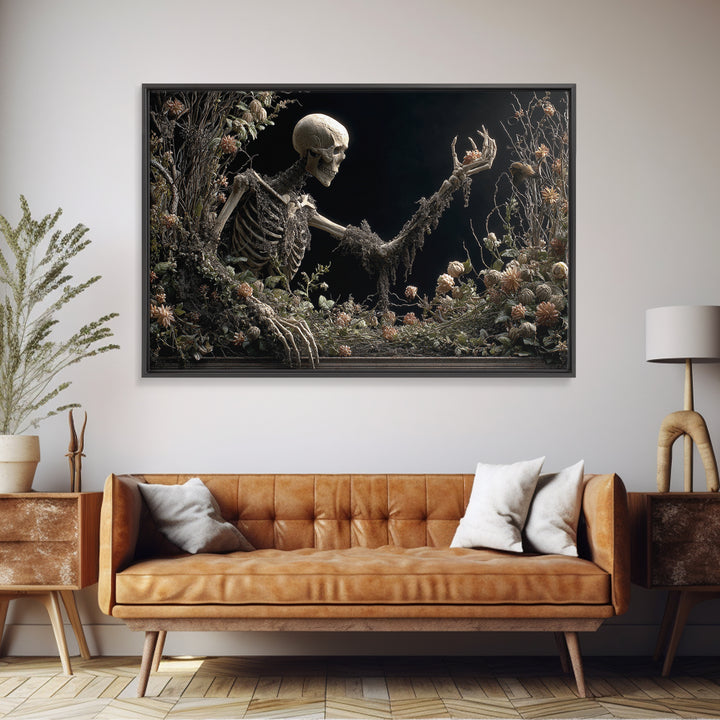 Skeletal Botanicals, Landscape Wall Art, Dark Fantasy Wall Art, Canvas Print, Halloween Wall Decor, Gothic Home Decor, Spooky Wall Decor