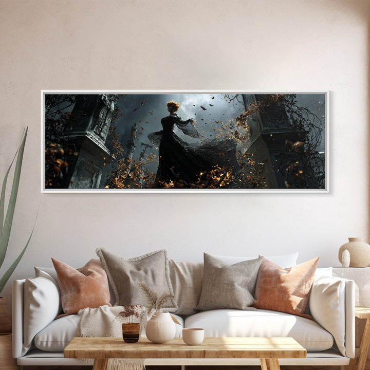 The Poison Garden, Extra Wide Wall Art, Spooky Home Decor, Canvas Print, Halloween Wall Decor, Gothic Home Decor, Dark Fantasy Art