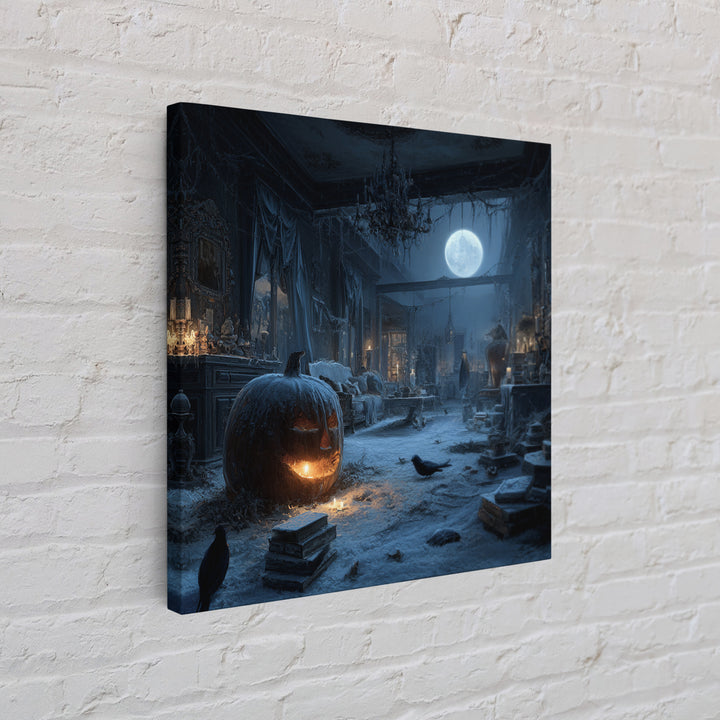 Frozen Halloween, Square Wall Art, Haunted Gothic Art, Framed Canvas Print, Halloween Wall Decor, Gothic Home Decor, Seasonal Home Decor