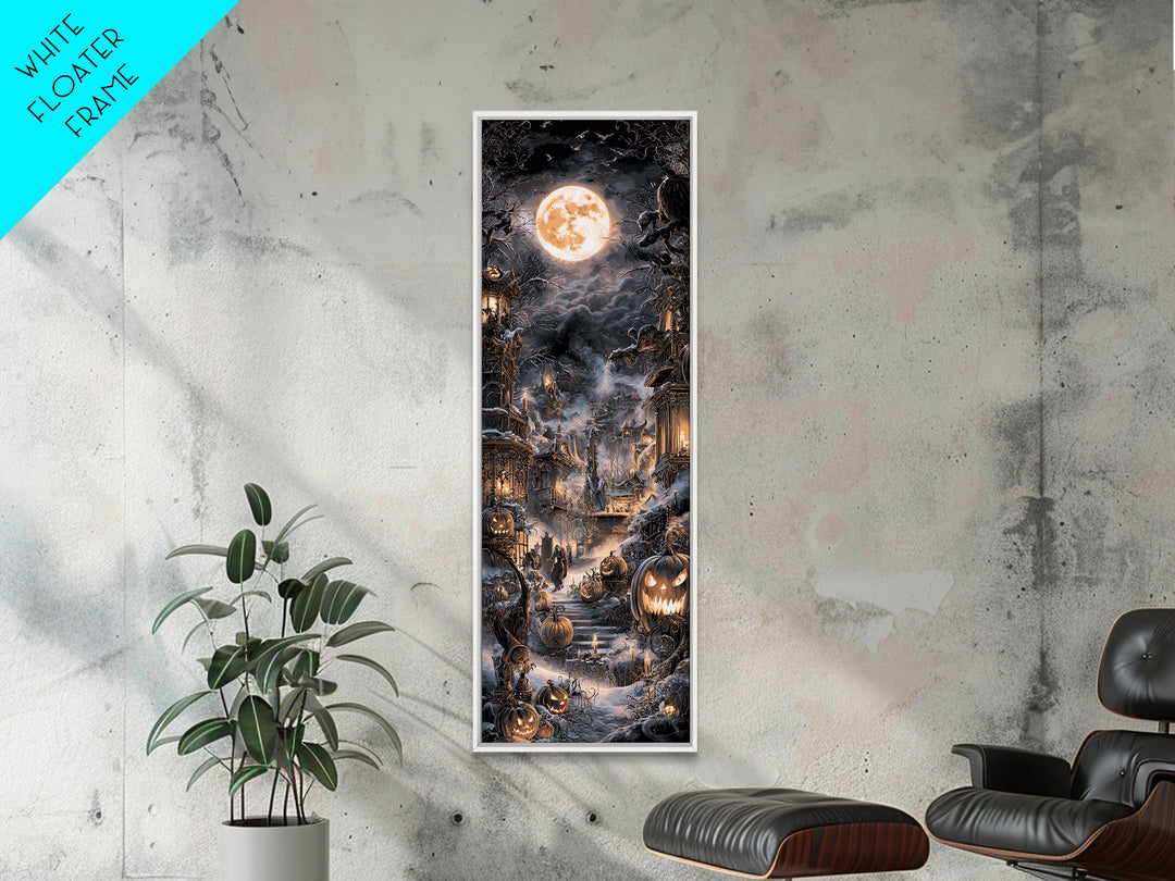 Frozen Halloween, Tall Narrow Wall Art, Spooky Home Decor, Canvas Print, Halloween Wall Decor, Gothic Home Decor, Halloween Wall Art