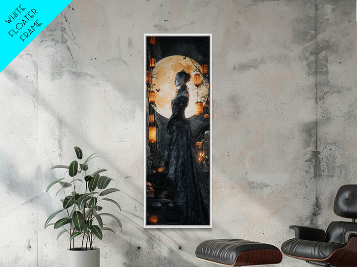 The Necromancer Queen, Tall Narrow Wall Art, Spooky Home Decor, Canvas Print, Halloween Wall Decor, Gothic Home Decor, Seasonal Home Decor