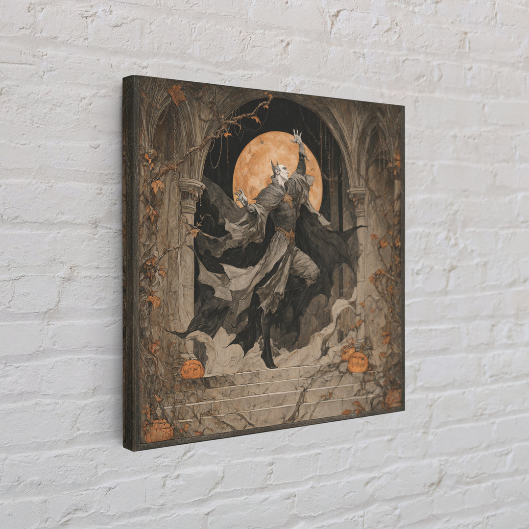 The Bat Prince, Square Wall Art, Macabre Wall Art, Framed Canvas Print, Halloween Wall Decor, Gothic Home Decor, Statement Wall Art