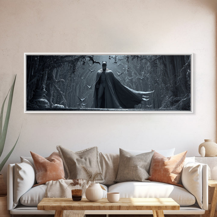 The Bat Prince, Extra Wide Wall Art, Dark Fantasy Wall Art, Canvas Print, Halloween Wall Decor, Gothic Home Decor, Seasonal Home Decor