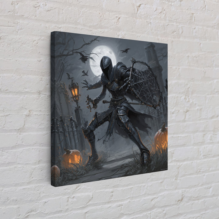 The Spider Knight, Square Wall Art, Macabre Wall Art, Framed Canvas Print, Halloween Wall Decor, Gothic Home Decor, Horror Wall Art