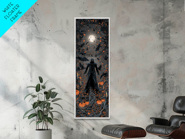 The Crow-Masked Assassin, Tall Narrow Wall Art, Spooky Home Decor, Canvas Print, Halloween Wall Decor, Gothic Home Decor, Macabre Wall Art