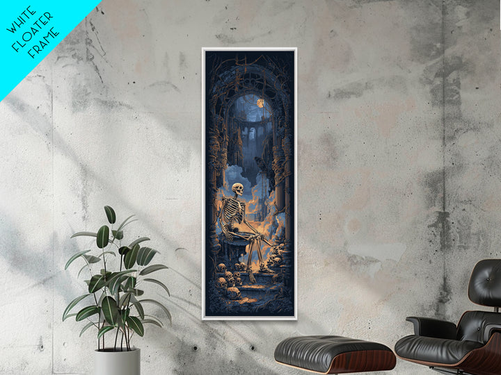 The Bone Sculptor, Tall Narrow Wall Art, Dark Fantasy Wall Art, Canvas Print, Halloween Wall Decor, Gothic Home Decor, Halloween Decor