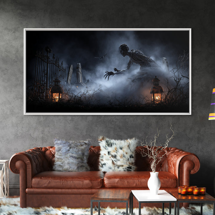 The Dream Eater, Wide Panoramic Art, Macabre Wall Art, Framed Canvas Print, Halloween Wall Decor, Gothic Home Decor, Statement Wall Art