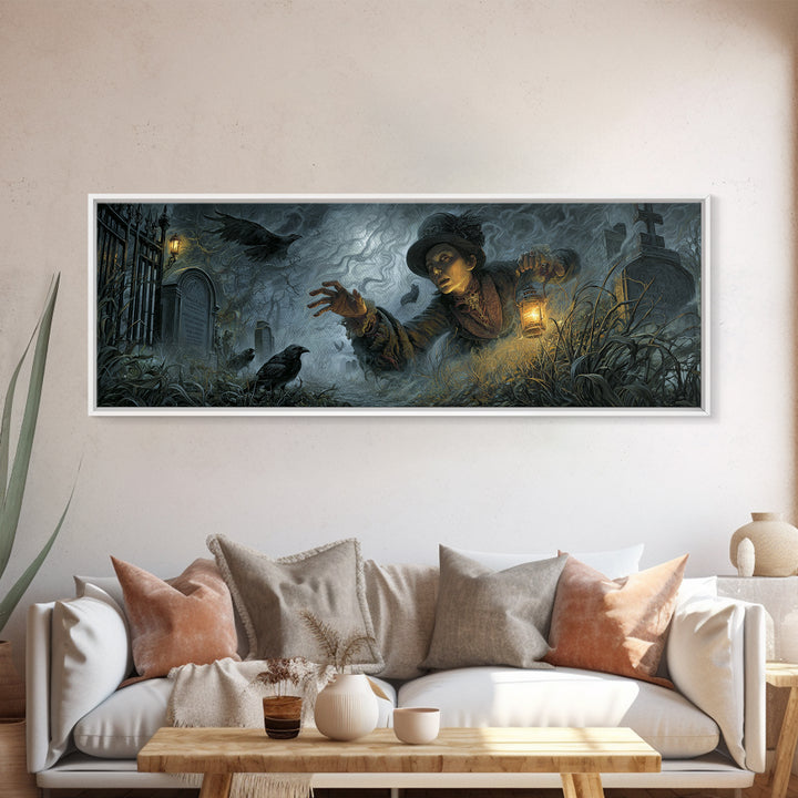 The Dream Eater, Extra Wide Wall Art, Gothic Horror Wall Art, Framed Canvas Print, Halloween Wall Decor, Gothic Home Decor