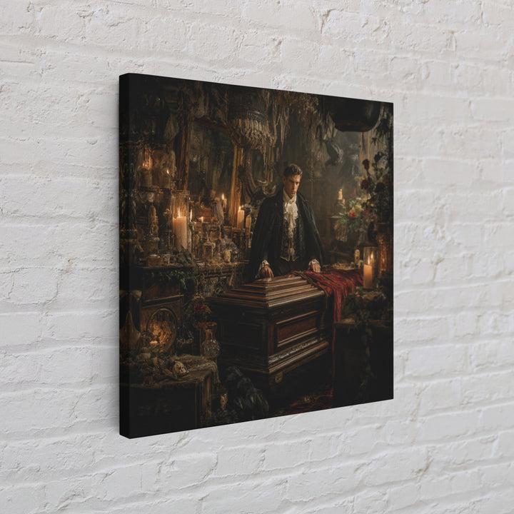 The Royal Coffin Maker, Square Wall Art, Spooky Home Decor, Canvas Print, Halloween Wall Decor, Gothic Home Decor, Seasonal Home Decor