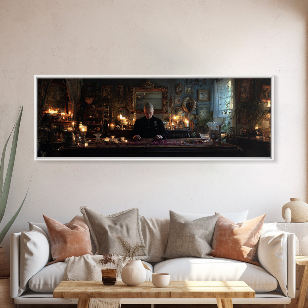The Royal Coffin Maker, Extra Wide Wall Art, Dark Halloween Decor, Canvas Print, Halloween Wall Decor, Gothic Home Decor, Dark Fantasy Art