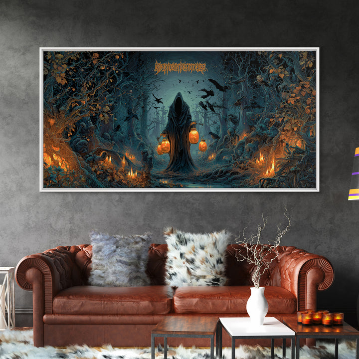 The Soul Collector, Wide Panoramic Art, Dark Fantasy Wall Art, Canvas Print, Halloween Wall Decor, Gothic Home Decor, Spooky Wall Decor