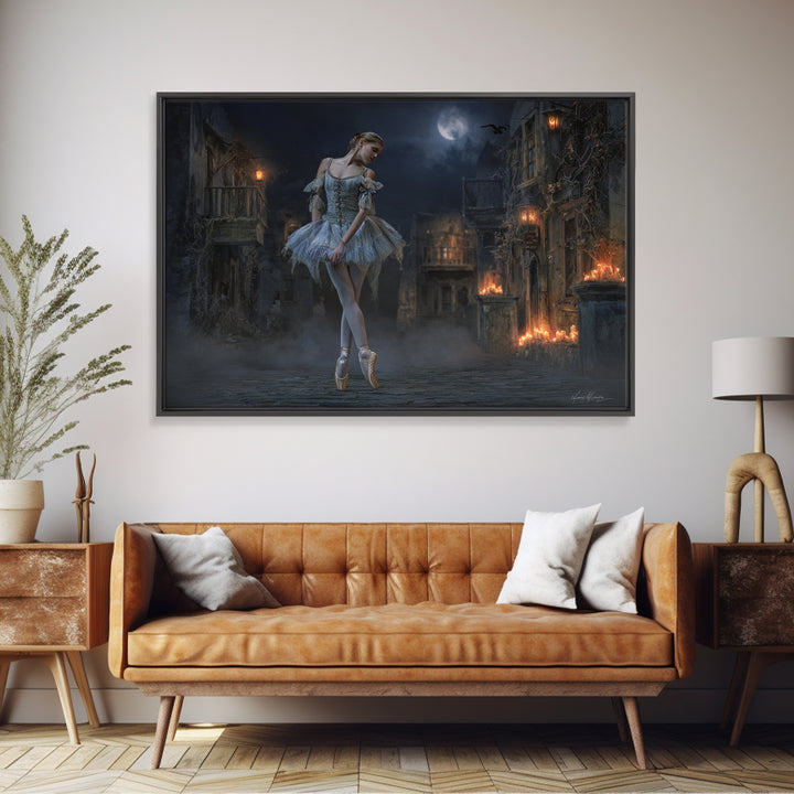 The Phantom Ballerina, Landscape Wall Art, Dark Fantasy Wall Art, Canvas Print, Halloween Wall Decor, Gothic Home Decor, Horror Wall Art