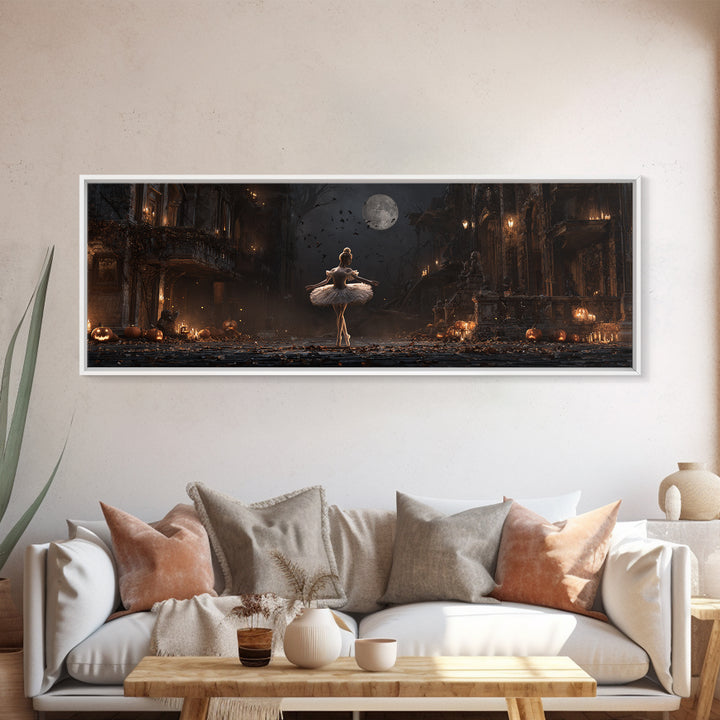 The Phantom Ballerina, Extra Wide Wall Art, Dark Halloween Decor, Canvas Print, Halloween Wall Decor, Gothic Home Decor, Horror Wall Art