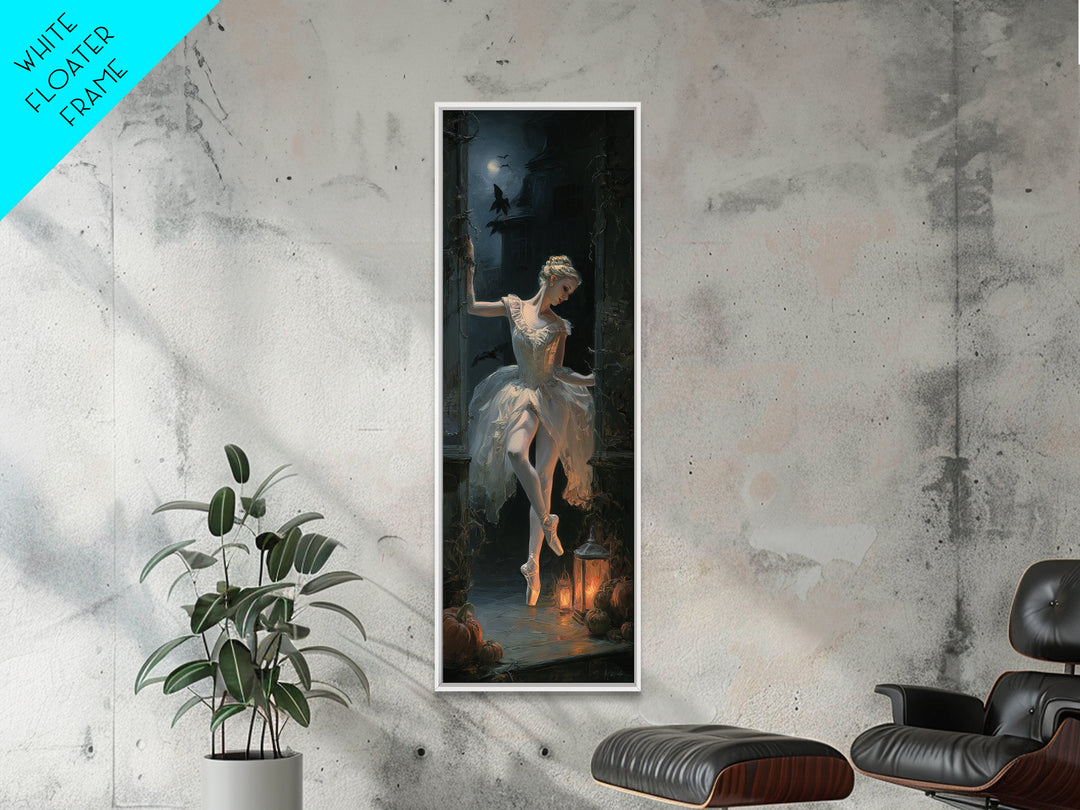 The Phantom Ballerina, Tall Narrow Wall Art, Spooky Home Decor, Canvas Print, Halloween Wall Decor, Gothic Home Decor, Halloween Wall Art