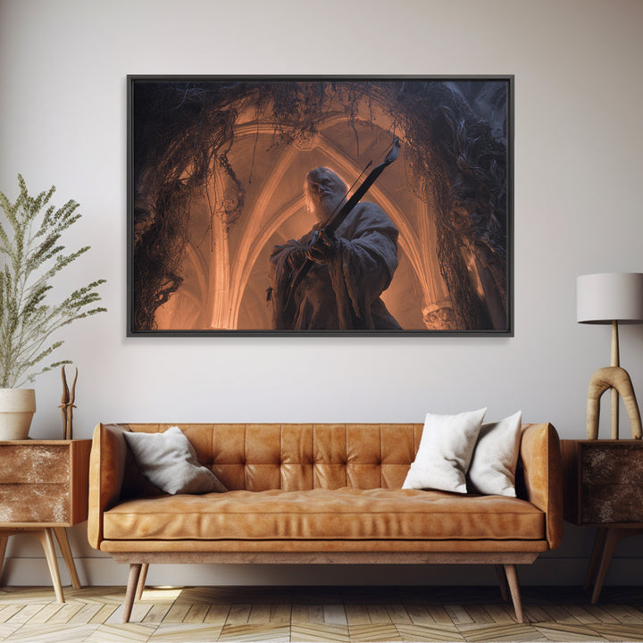 The Ghost Of The Witch Hunter, Landscape Wall Art, Gothic Horror Wall Art, Framed Canvas Print, Halloween Wall Decor, Gothic Home Decor