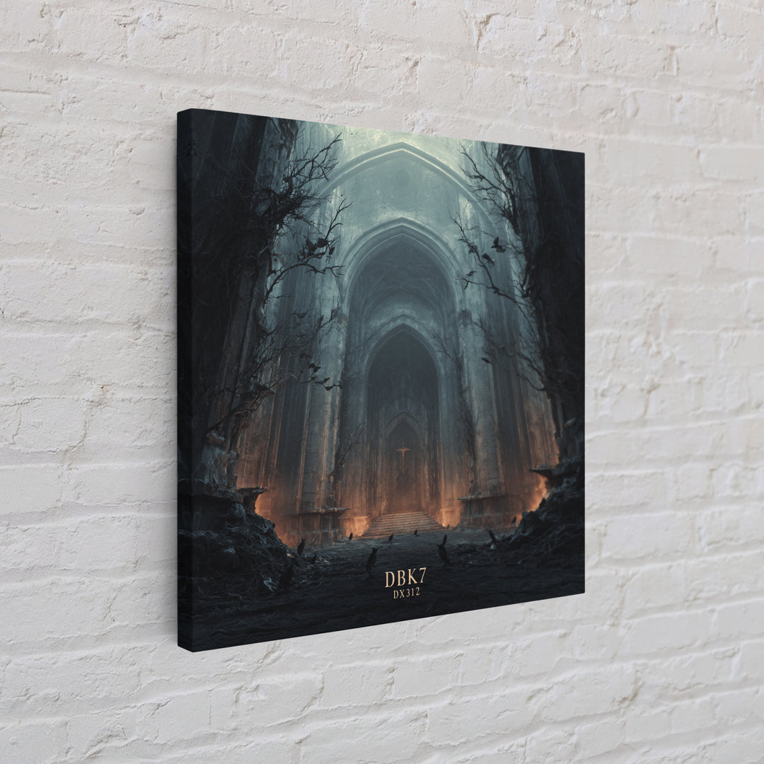 The Ghost Of The Witch Hunter, Square Wall Art, Haunted Gothic Art, Framed Canvas Print, Halloween Wall Decor, Gothic Home Decor